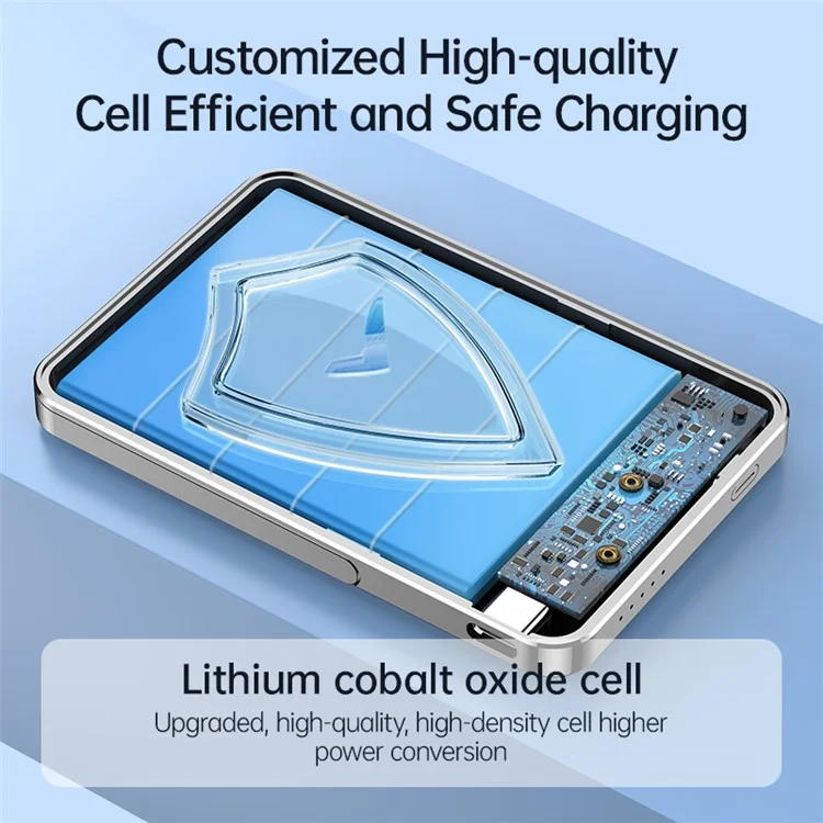 KUULAA KL-YD59 5000mAh Magnetisches Powerbank Ladegerät für Mobiltelefone mit Ständer+Kartensteckplatz - Schwarz