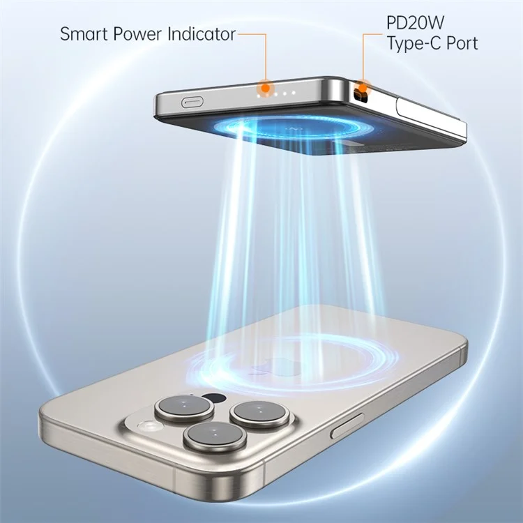 KUULAA KL-YD59 5000mAh Magnetisches Powerbank Ladegerät für Mobiltelefone mit Ständer+Kartensteckplatz - Schwarz
