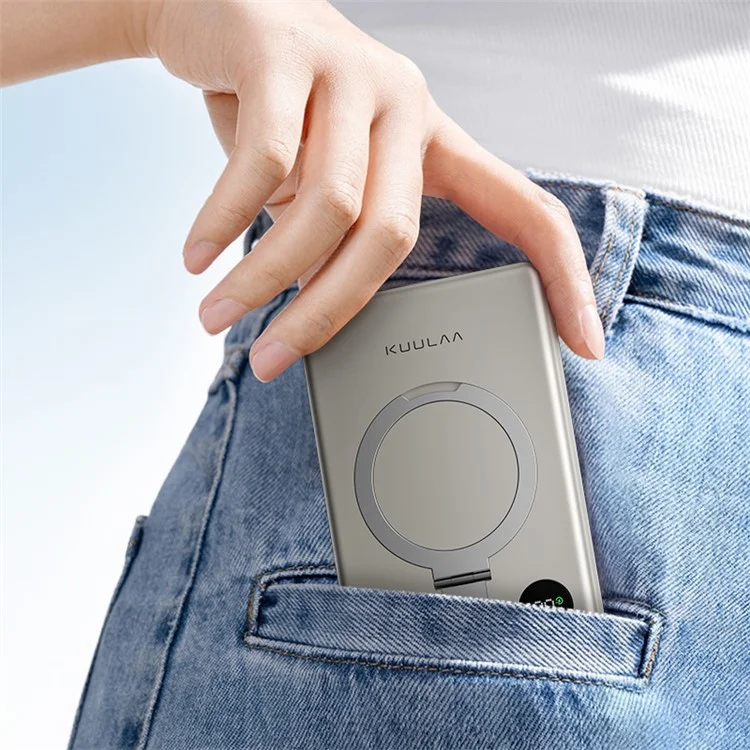 KUULAA KL-YD60 Kickstand 10000mAh Power Bank Phone Back Magnetic Absorption Charger - Dark Grey