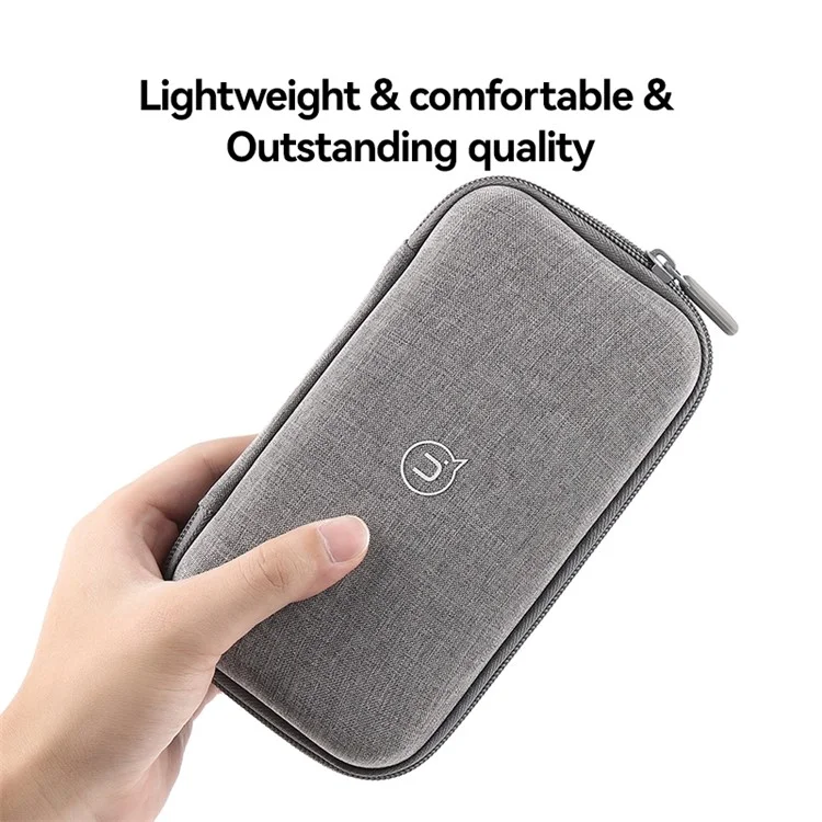 USAMS US-ZB263 EVA Hard Shell Power Bank Carrying Case Cable U-Disk Charger Storage Bag - Gris