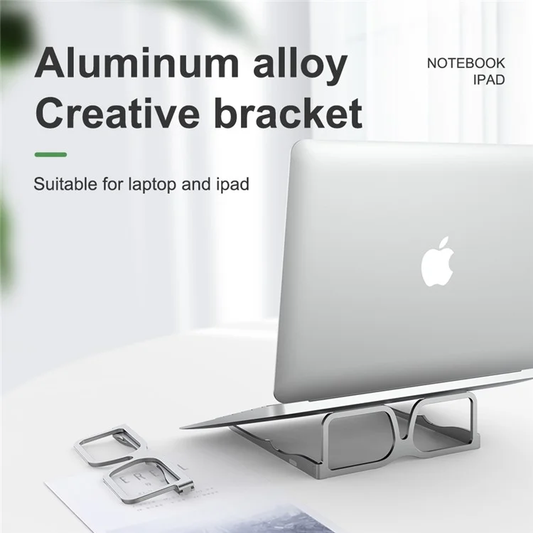 PTAZ10 Soporte para portátil con forma de gafas plegable para escritorio de MacBook Air Pro HP Lenovo