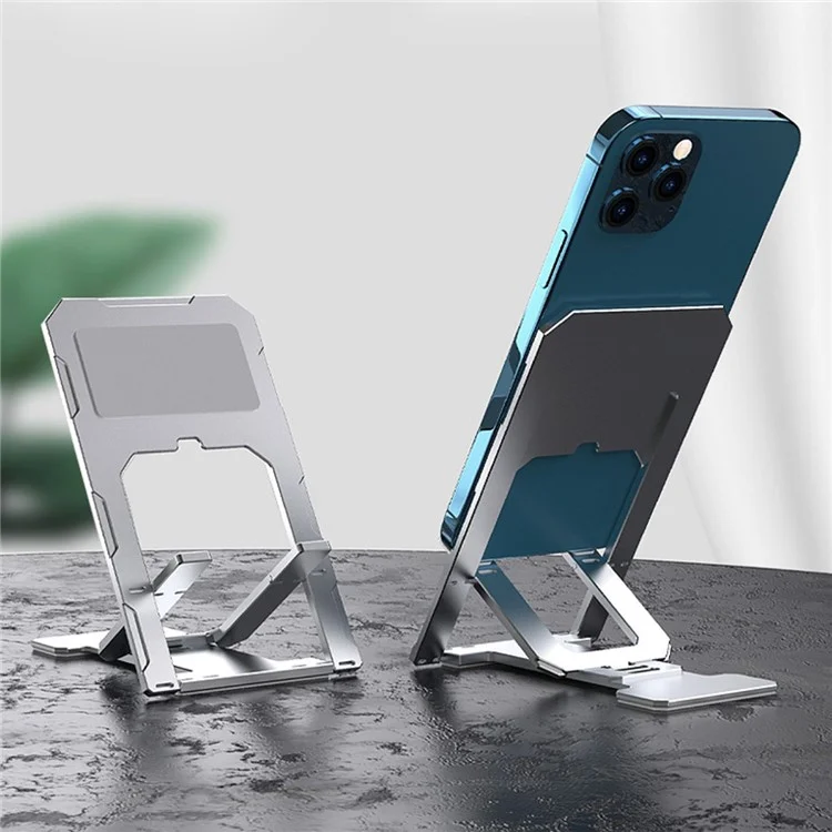 Support Portable Ultra-mince en Aluminium Support de Téléphone Mobile Support de Bureau de Bureau Réglable - Argent