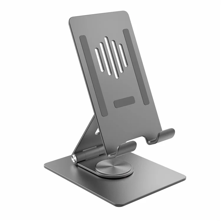 MOMAX KH5 360-degree Rotating Foldable Phone Stand for Desktop Portable Phone Holder Support Adjustable View Angle Compatible with iPhone/iPad - Space Grey