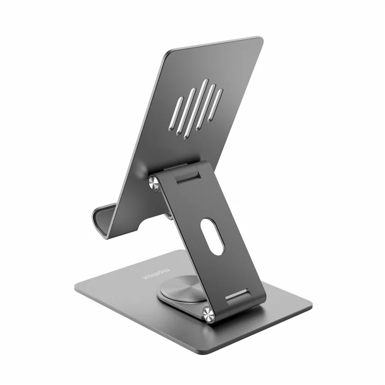 MOMAX KH5 360-degree Rotating Foldable Phone Stand for Desktop Portable Phone Holder Support Adjustable View Angle Compatible with iPhone/iPad - Space Grey