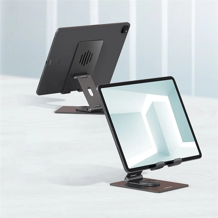 MOMAX KH5 360-degree Rotating Foldable Phone Stand for Desktop Portable Phone Holder Support Adjustable View Angle Compatible with iPhone/iPad - Space Grey