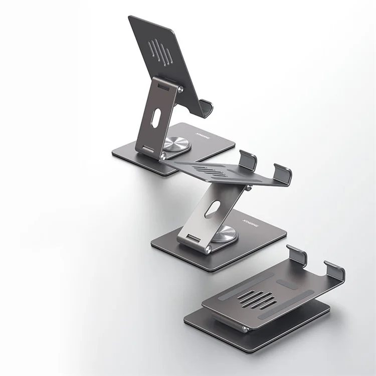 MOMAX KH5 360-degree Rotating Foldable Phone Stand for Desktop Portable Phone Holder Support Adjustable View Angle Compatible with iPhone/iPad - Space Grey
