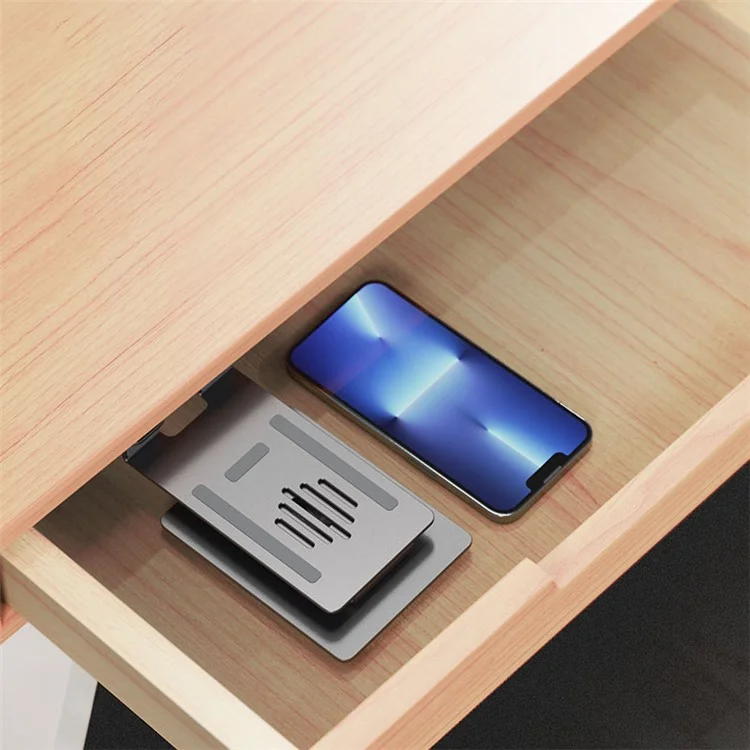 MOMAX KH5 360-degree Rotating Foldable Phone Stand for Desktop Portable Phone Holder Support Adjustable View Angle Compatible with iPhone/iPad - Space Grey