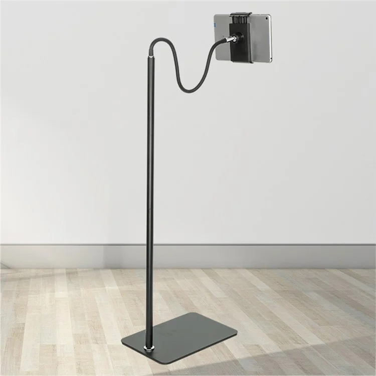 Supporto per tablet da pavimento da 175 cm con supporto per telefono cellulare con collo di cigno flessibile, base stabile e rotazione a 360 gradi, supporto per telefono pigro compatibile con iPhone iPad per live streaming
