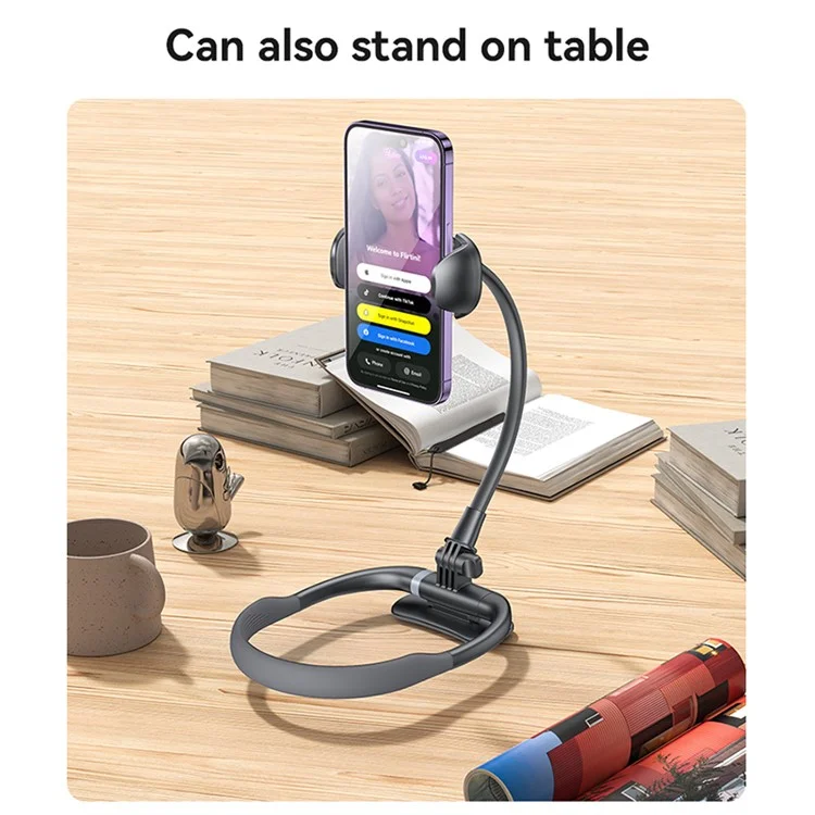 YESIDO C291 Neck Mount Phone Holder Aluminum Alloy Rotation View Phone Neck Bracket