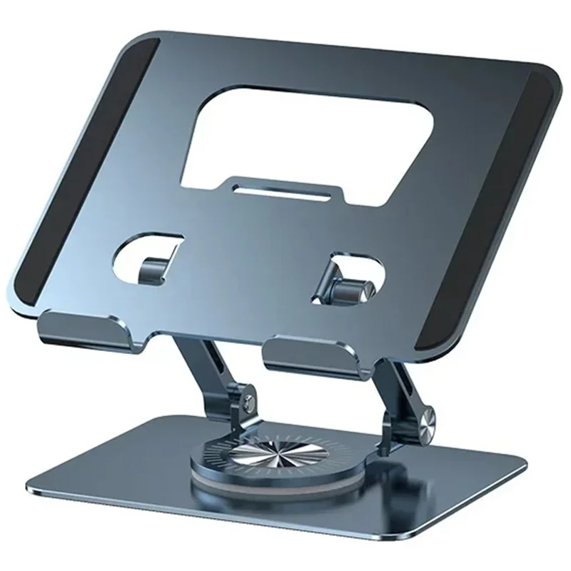 YY-J18 Heat Dissipation Hollow Tablet Stand 360 Degree Rotatable Foldable Phone Bracket - Grey