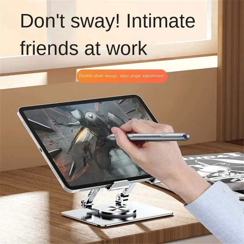 YY-J18 Heat Dissipation Hollow Tablet Stand 360 Degree Rotatable Foldable Phone Bracket - Grey