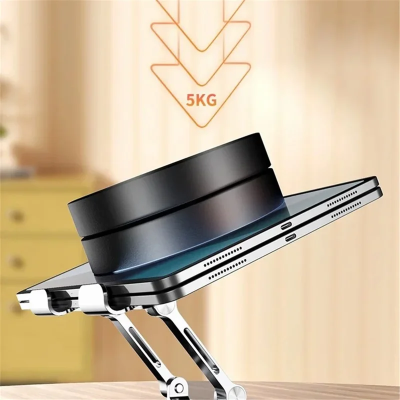 YY-J18 Heat Dissipation Hollow Tablet Stand 360 Degree Rotatable Foldable Phone Bracket - Grey