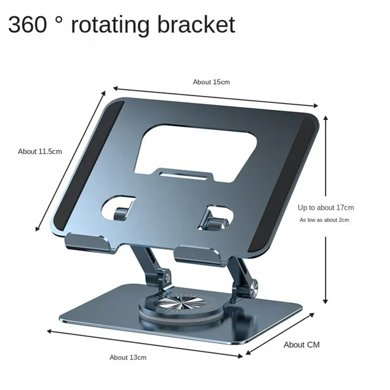 YY-J18 Heat Dissipation Hollow Tablet Stand 360 Degree Rotatable Foldable Phone Bracket - Grey
