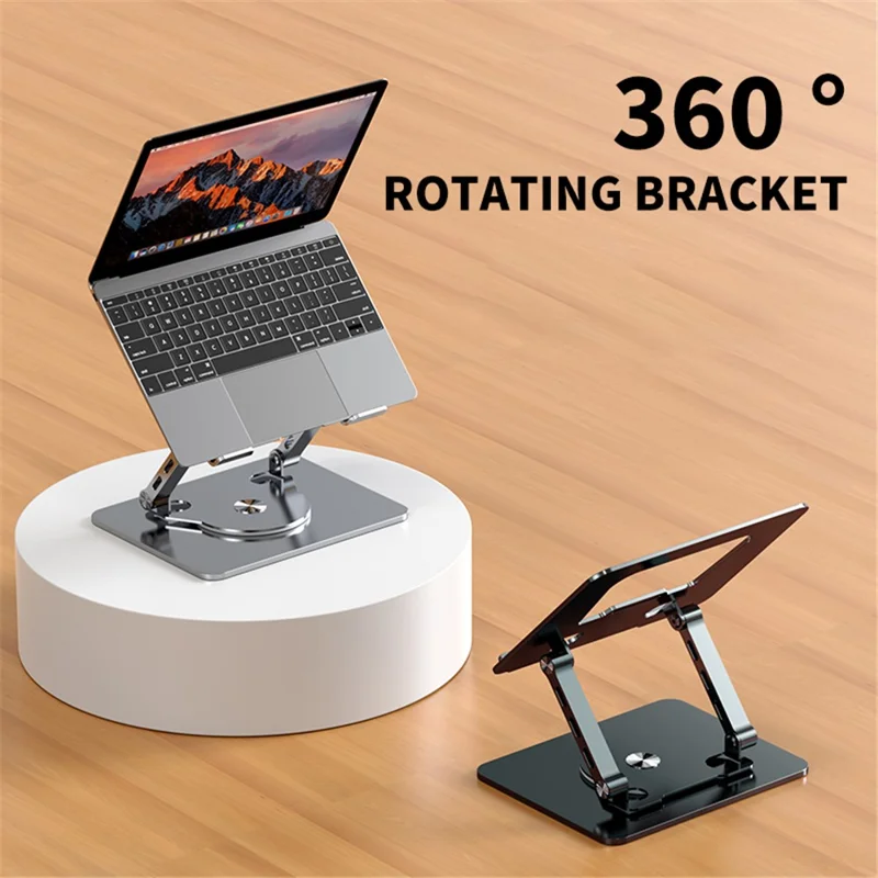 Suporte de Laptop Dobrável de Aço Carbono YY-J29 com Dissipação de Calor Rotativo - Prata