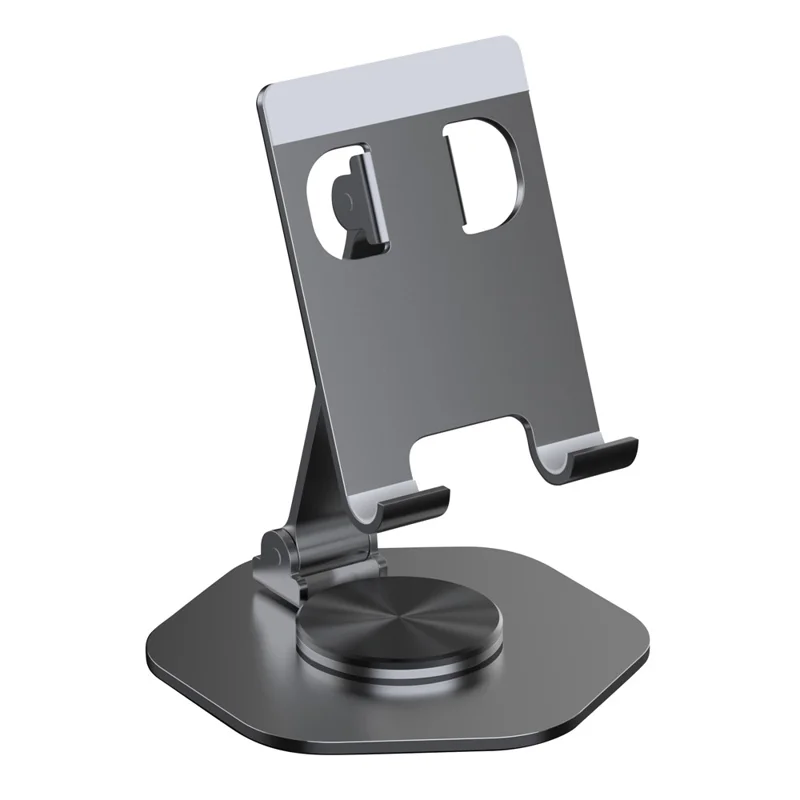 YY-020 360 Degree Rotating Folding Phone Bracket Aluminum Alloy Tablet Stand - Grey