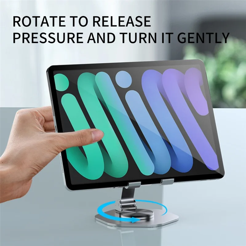 YY-020 360 Degree Rotating Folding Phone Bracket Aluminum Alloy Tablet Stand - Grey