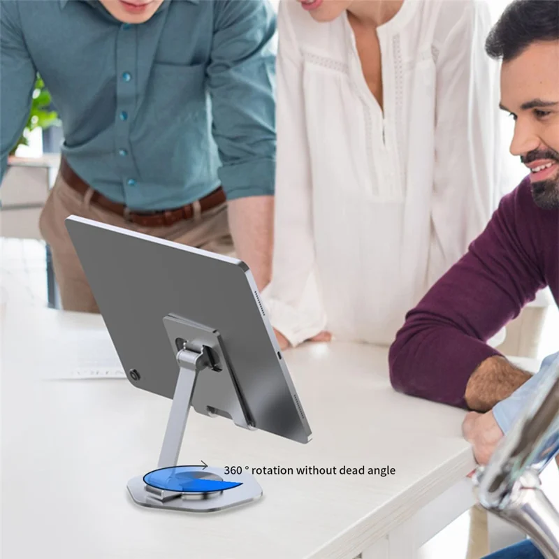 YY-020 360 Degree Rotating Folding Phone Bracket Aluminum Alloy Tablet Stand - Grey