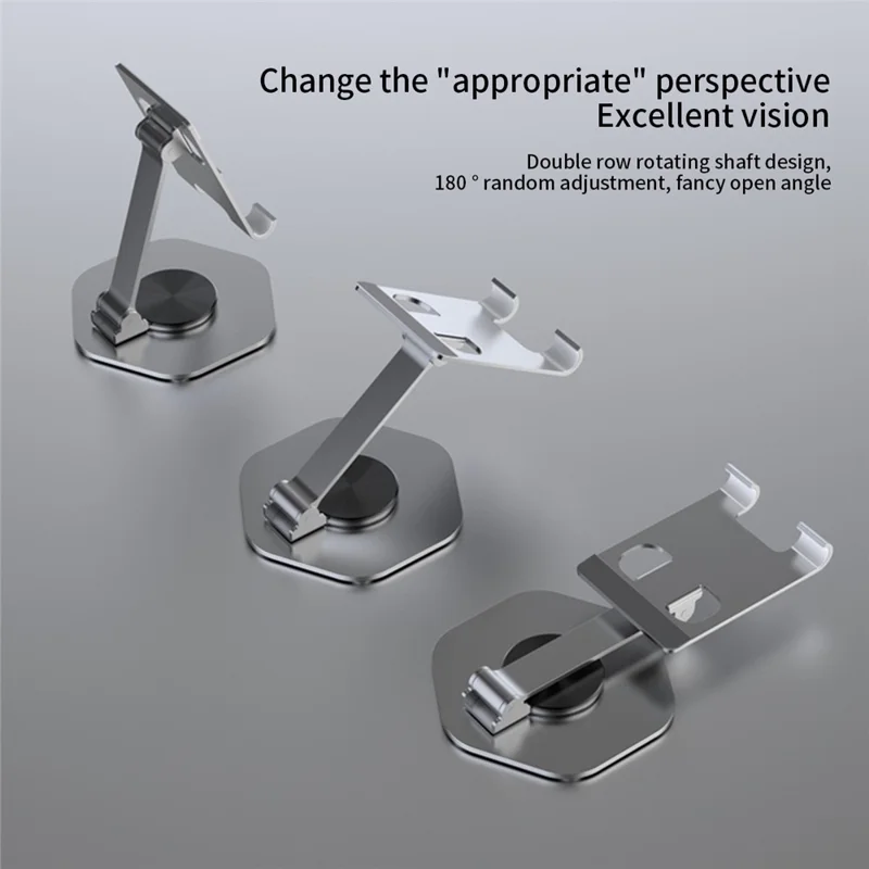 YY-020 360 Degree Rotating Folding Phone Bracket Aluminum Alloy Tablet Stand - Grey