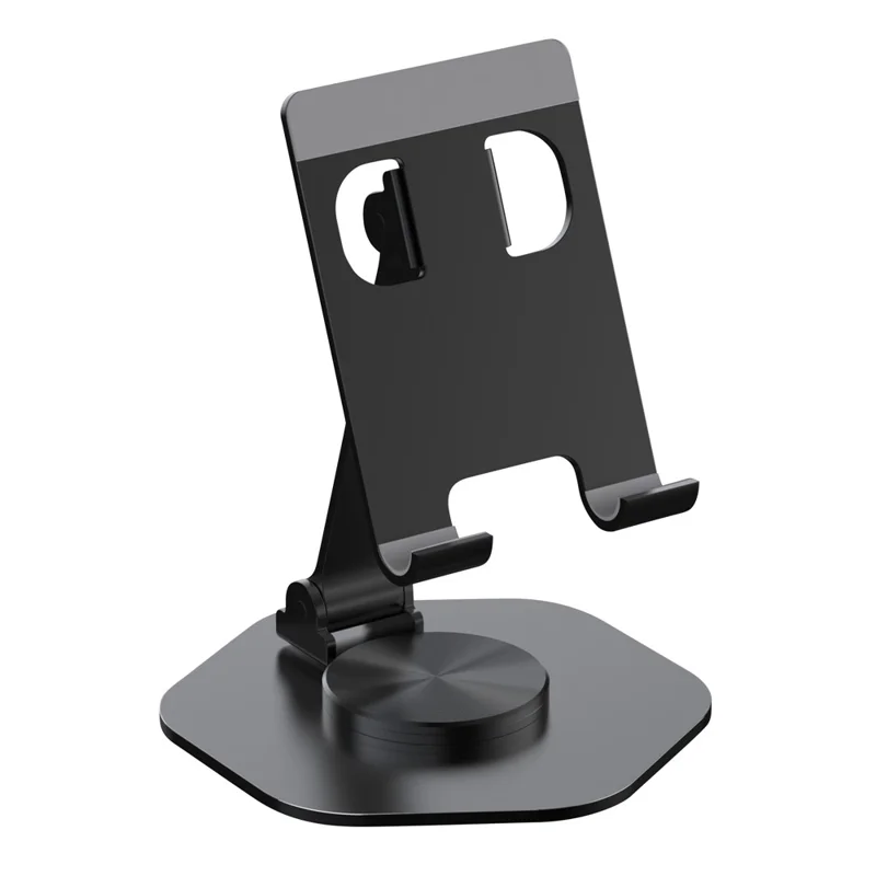 YY-020 360 Degree Rotating Folding Phone Bracket Aluminum Alloy Tablet Stand - Black