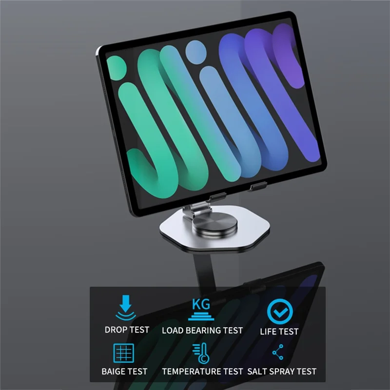 YY-020 360 Degree Rotating Folding Phone Bracket Aluminum Alloy Tablet Stand - Black