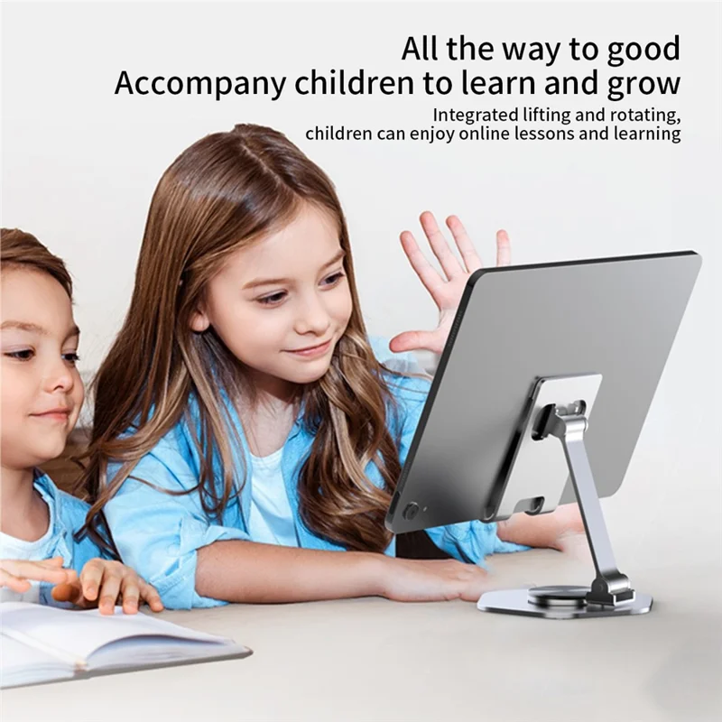 YY-020 360 Degree Rotating Folding Phone Bracket Aluminum Alloy Tablet Stand - Black