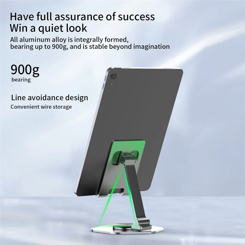 YY-020 360 Degree Rotating Folding Phone Bracket Aluminum Alloy Tablet Stand - Black