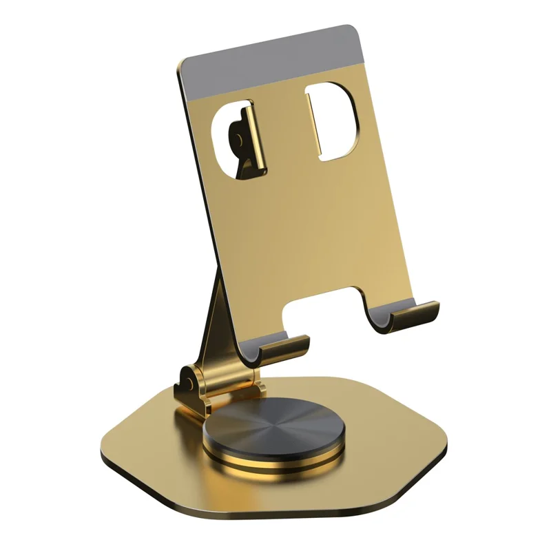 YY-020 360 Degree Rotating Folding Phone Bracket Aluminum Alloy Tablet Stand - Gold