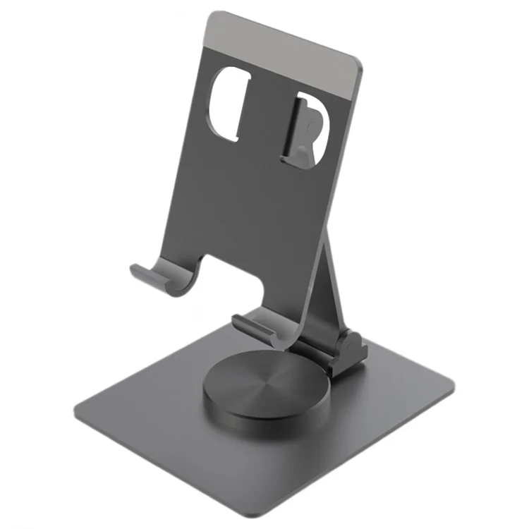 YY-022 Desktop Phone Tablet Holder Stand 360-Grad drehbarer Aluminiumlegierungs-Halter - Schwarz