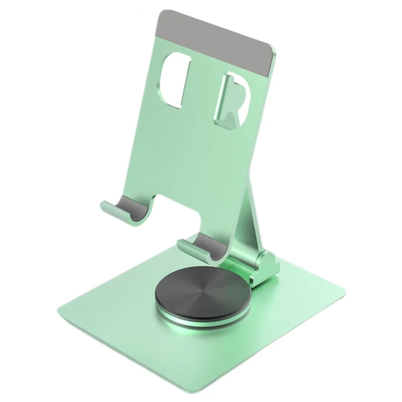 YY-022 Desktop Phone Tablet Holder Stand 360-Degree Rotatable Aluminum Alloy Bracket - Green