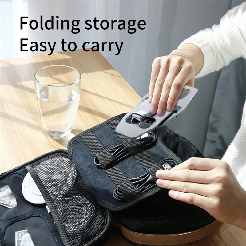 YY-018 Faltbarer Desktop-Telefonhalter für Tablets - Grau