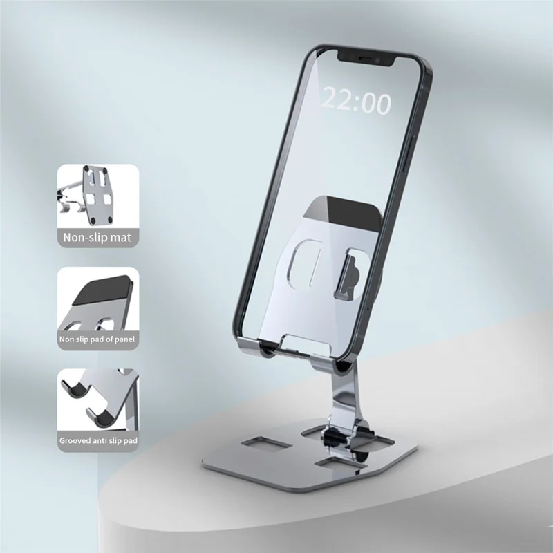 YY-018 Faltbarer Desktop-Telefonhalter für Tablets - Grau