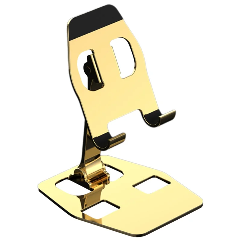 YY-018 Foldable Desktop Phone Tablet Holder Stand Aluminum Alloy Cellphone Bracket - Gold