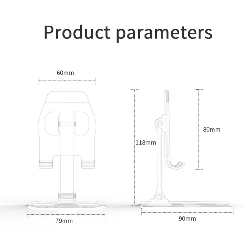 YY-018 Foldable Desktop Phone Tablet Holder Stand Aluminum Alloy Cellphone Bracket - Gold