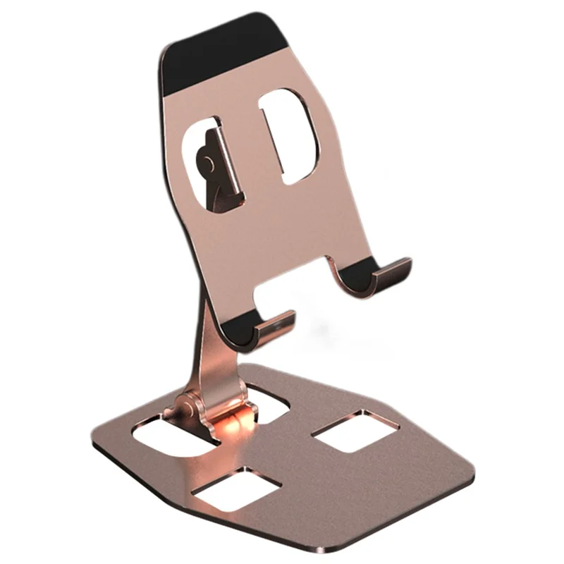YY-018 Foldable Desktop Phone Tablet Holder Stand Aluminum Alloy Cellphone Bracket - Rose Gold