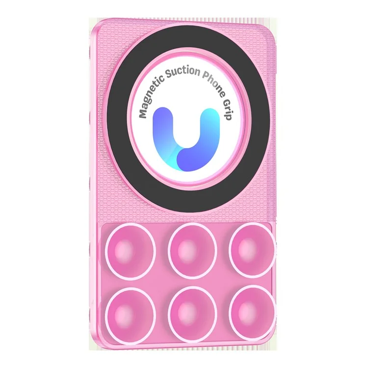 Magnetic Suction Cup Phone Mount Double-sided Silicone Suction Phone Holder - Pink