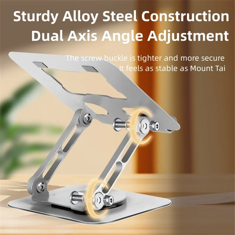 P2039 Desktop Stand Holder Alloy Steel 7-12 inch Tablet PC Support Mount with Hollow-Out Design - Silver