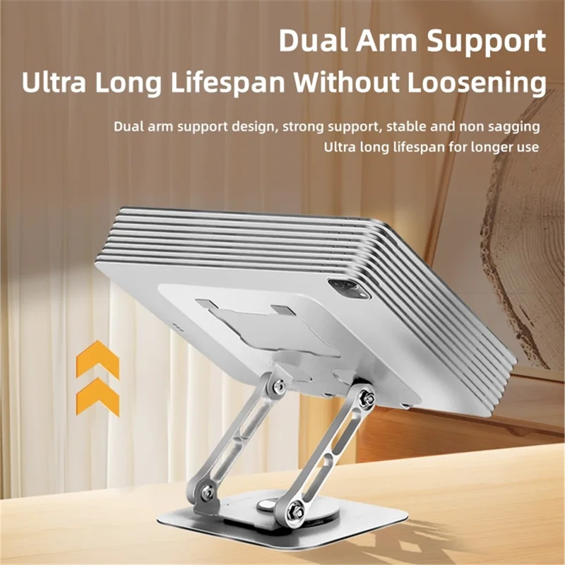 P2039 Desktop Stand Holder Alloy Steel 7-12 inch Tablet PC Support Mount with Hollow-Out Design - Silver