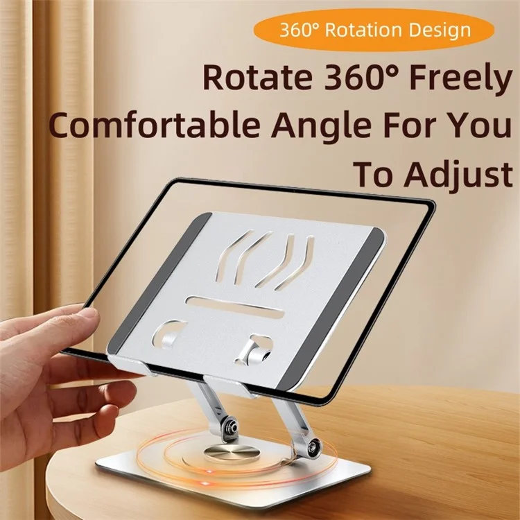 P2042 Foldable Tablet Stand Holder Alloy Steel 7-12 inch Tablet PC Desktop Mount for Hands-Free Use