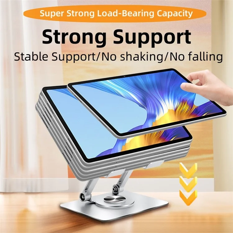 P2042 Foldable Tablet Stand Holder Alloy Steel 7-12 inch Tablet PC Desktop Mount for Hands-Free Use