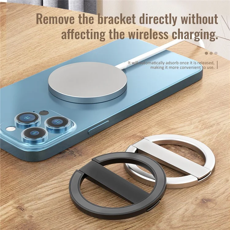 AHASTYLE WG74 Phone Kickstand Compatible with MagSafe Zinc Alloy Phone Holder - Silver