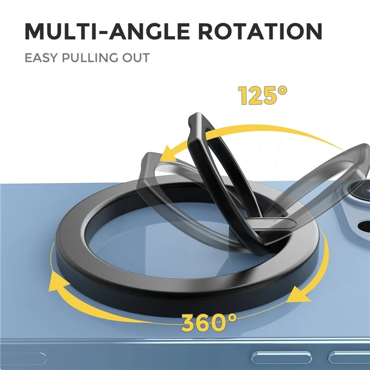 AHASTYLE WG82 Magnetic Phone Grip Compatible with MagSafe Zinc Alloy Phone Ring Holder Kickstand - Black