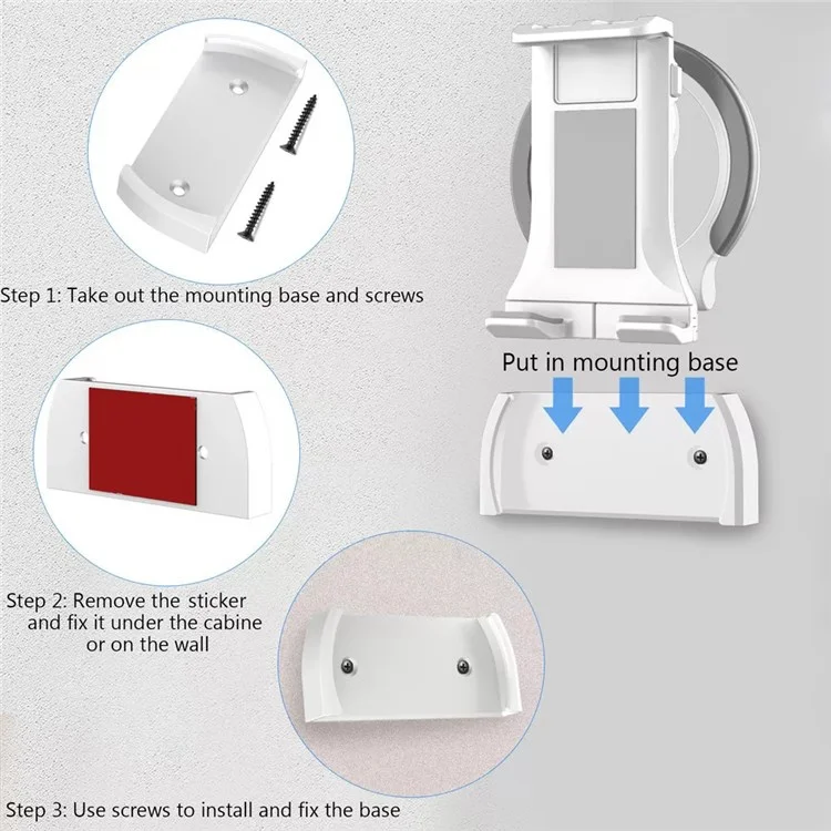 HMT0-47A Wall-Mounted Phone Stand Folding Desktop Tablet Holder Compatible with 5-12.9 inch Cell Phone Tablets - Black