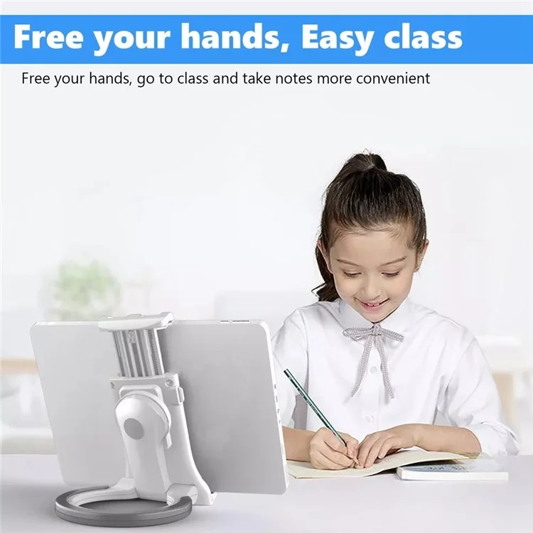 HMT0-47A Wall-Mounted Phone Stand Folding Desktop Tablet Holder Compatible with 5-12.9 inch Cell Phone Tablets - Black