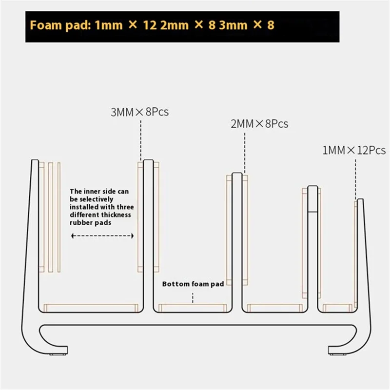 JIUSHARK SNB-21 Vertical Laptop Stand Holder 4-Slot Space-Saving Desk Organizer - Silver