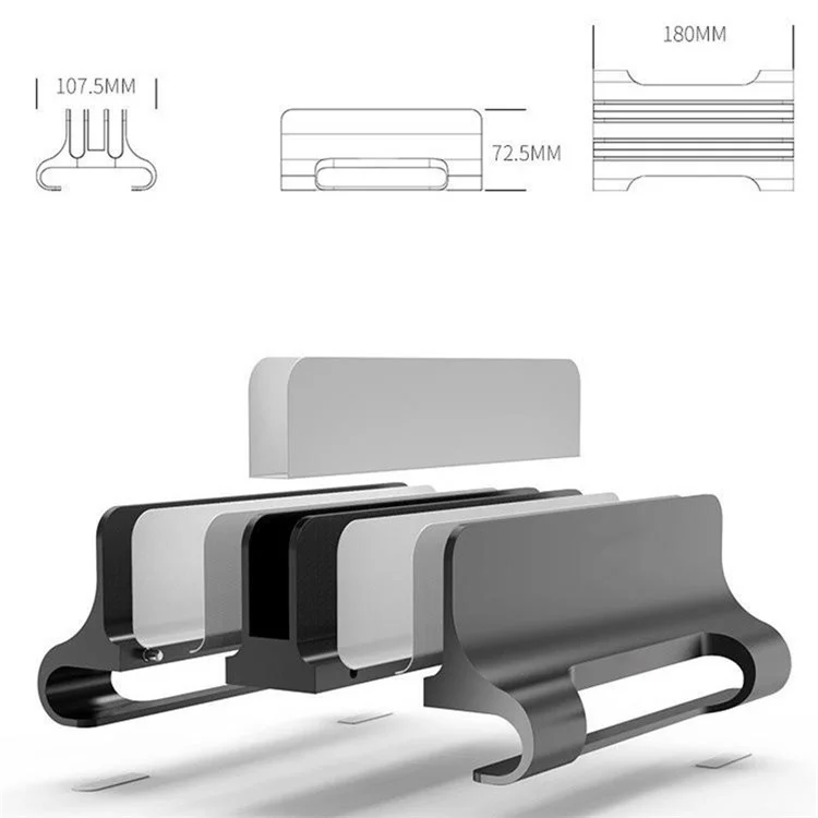 JIUSHARK JSNB-2X 3-Slot Vertical Laptop Stand Holder Tablet PC Desk Organizer Display Mount