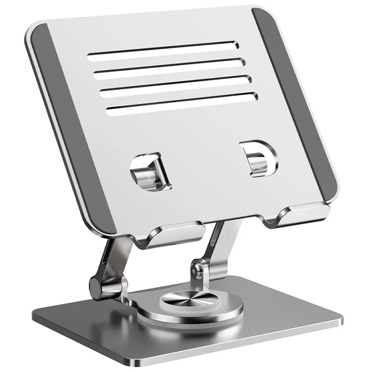Stand de Bureau à Rayures XWJ-2082 Avec Base de Rotation à 360 Degrés Pour Téléphones / Comprimés - Argent