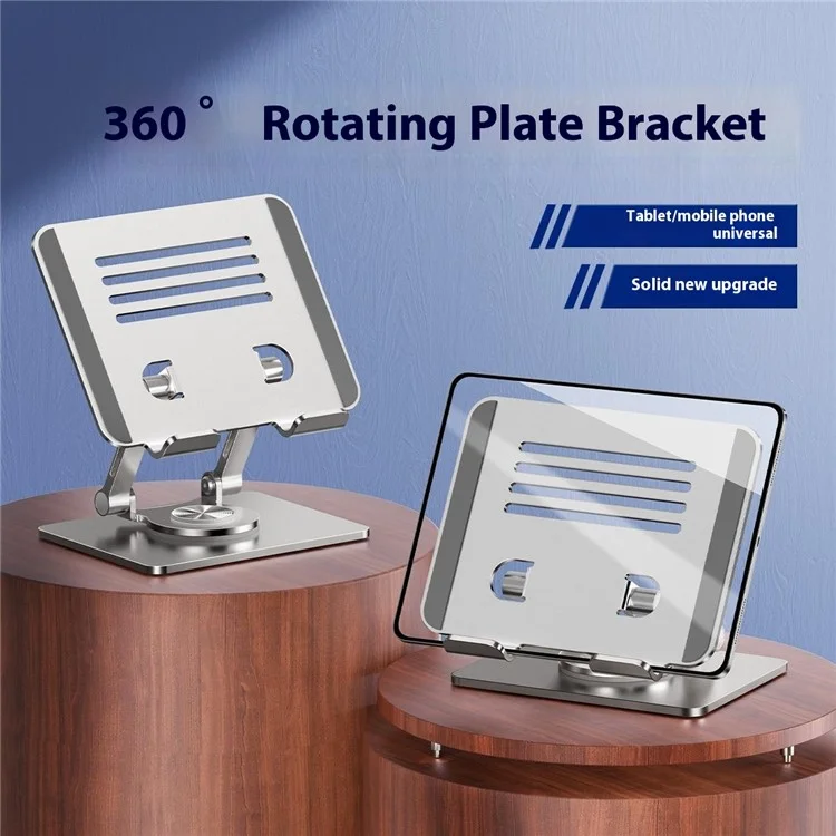 Stand de Bureau à Rayures XWJ-2082 Avec Base de Rotation à 360 Degrés Pour Téléphones / Comprimés - Argent