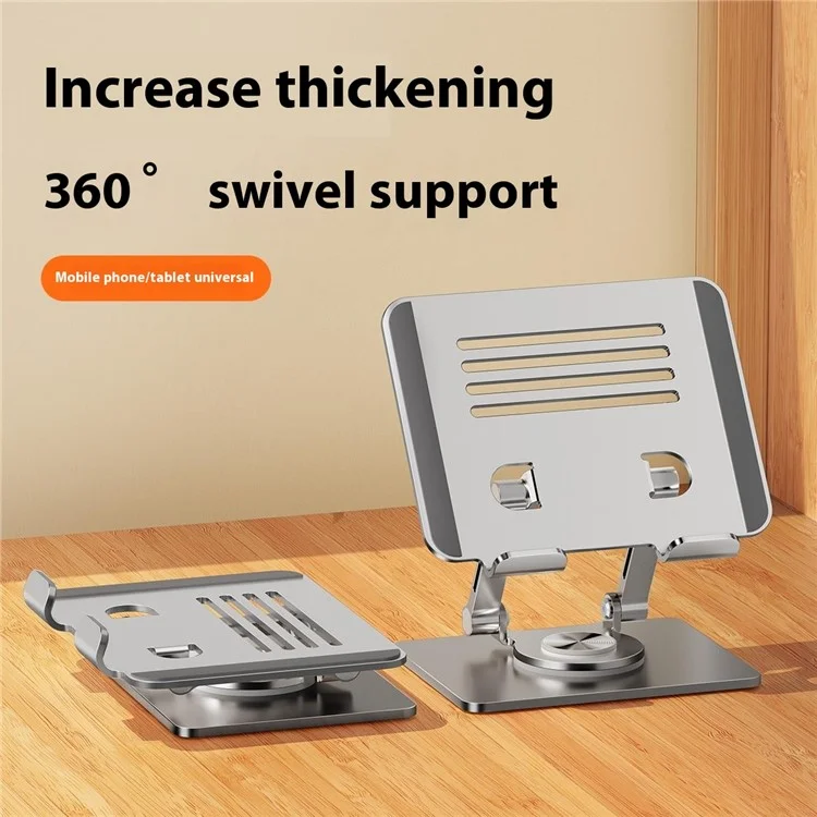 Stand de Bureau à Rayures XWJ-2082 Avec Base de Rotation à 360 Degrés Pour Téléphones / Comprimés - Argent