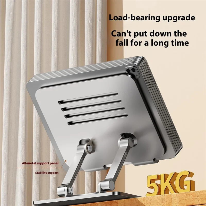 XWJ-2082 Striped Hollow-out Desktop Stand with 360 Degree Rotating Base for Phones / Tablets - Black