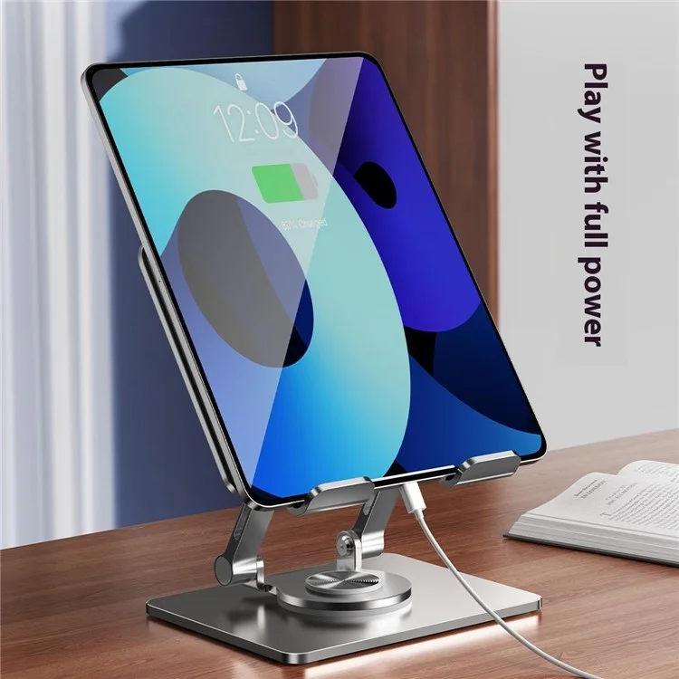 Stand de Bureau Creux de Rhombus XWJ-2081 Avec Base Rotative à 360 Degrés Pour Les Téléphones / Comprimés - Argent